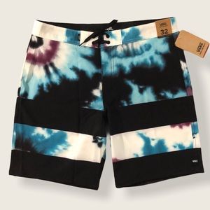 VANS MEN'S TIE DYE BEACH / BOARD SHORTS
